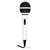 AUNA - Microfono Dinamico, Unidirezionale, Connessione Jack 6,3mm, Cavo 2,5 m, Bianco