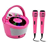 auna SingSing BT - Impianto Karaoke Portatile, Lettore CD con Display LED ed Effetti Luminosi, Bluetooth, Effetto Eco, Alimentazione a ...