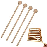 Bacchette per Marimba, Glockenspiel Sticks, 4 Pezzi Bacchette in Legno Bacchette per Percussioni per Xilofono Bambini Bacchette Xilofono Legno Strumento ...