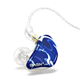 BASN MMCX - Cuffie con 2 cavi staccabili aggiornati, per musicisti a triplo driver, isolamento acustico, colore: Blu ghiaccio