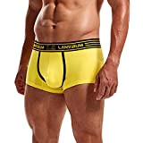 Beokeuioe Pantaloni caldi per sport, colore morbido, comodo, biancheria intima per pantaloni, boxer da uomo, sexy, pantaloni solidi, boxer da ...