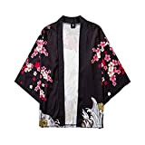 Beokeuioe Uomo Giapponese Kimono Cardiqan Accappatoio Vestaglia Robe Five Men 's Cloak Japanese Point Top Maniche Camicie per le Donne ...