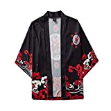Beokeuioe Uomo Giapponese Kimono Cardiqan Accappatoio Vestaglia Robe Point Five Cloak Top Giapponese Camicetta Estate Donne Giacca Maniche Uomo e ...