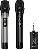 Bietrun Microfono Wireless UHF Microfono karaoke palmare Microfono Senza Fili 50M Riproduzione musicale Bluetooth 6,35 mm/3,5 mm per Home, karaoke, ...