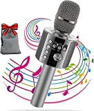 Bluetooth Karaoke Microfono, wireless Alta qualità del suono portatile Karaoke portatile Mic Altoparlante Registratore con Remix, Radio FM, Festa di ...