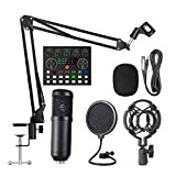 BM800 Condenser Kit microfono Kit V8 Scheda audio Microfono Set di condensatore per streaming, apparecchiature audio