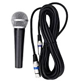 Bnineteenteam Microfono dinamico Portatile Microfono per Karaoke Professionale con 5 Metri Cavo di Collegamento per Canto, discorso, Matrimonio, palcoscenico e ...