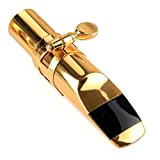 Bocchino per sassofono tenore, size # 7 bocchino per sassofono tenore in metallo placcato oro + Cap + legatura