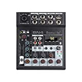 Bomaite BN4 Mixer audio professionale Sistema di console per scheda audio a 4 canali USB BT MP3 Ingresso per computer ...