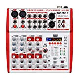 BOMGE 10-Input sound board Mixer con Mic Preamplificatori e Compressori, 24DSP, bluetooth, 48V Potenza, British EQ e USB/Interfaccia Audio per ...