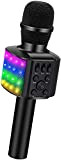 BONAOK LED Flash Microfono Karaoke, 4 in 1 Portatile Karaoke Microfono con Altoparlante per Cantare, Festa a Casa Ricaricabile Bluetooth ...