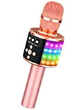 Bonaok Microfono Bluetooth per karaoke senza fili con luci LED controllabili, altoparlante portatile per karaoke di compleanno, per feste di ...