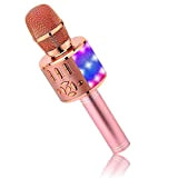 BONAOK Microfono Karaoke Bluetooth, Microfoni Karaoke Wireless 4 in 1, Microfono Karaoke LED per Adulti Altoparlante, Compatibile con Dispositivi Bluetooth ...