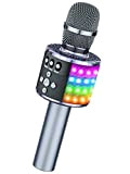 BONAOK Microfono Karaoke Wireless, Microfono Bambini Senza Fili Adulti con Altoparlante, Microfono Karaoke Player con Luci per Partito Compleanno Regalo ...