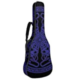 Borsa per chitarra acustica impermeabile custodia per chitarra con doppia tracolla e tasca Skull Art Phone, Multicolore 05, 42.9x16.9x4.7 in, ...