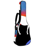 Borsa per chitarra acustica impermeabile custodia per chitarra con doppia tracolla e tasca Skull Art Phone, Multicolore 04, 42.9x16.9x4.7 in, ...