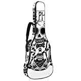 Borsa per chitarra acustica impermeabile custodia per chitarra con doppia tracolla e tasca Skull Art Phone, Multicolore 01, 42.9x16.9x4.7 in, ...