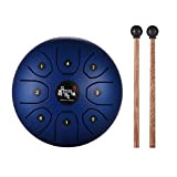 Btuty - Steel Tongue drum a 8 toni, 14 cm, strumento a percussione in do con bacchette e custodia per ...