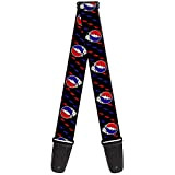 buckle-down tracolla per chitarra 34-60" Steal Your Face Repeat w/Mini Lightning Bolt Black/Red/White/Blue