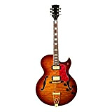 BZAHW 22 Frets Laminate Mahogany Hollow Body Chitarra elettrica 5A Quilted Maple Top Jazz Guitar Music Instru