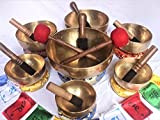 Campana tibetana chakra – Set di 7 – a mano tibetano martellato meditazione Singing Bowl Nepal