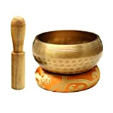 campana tibetana gong tibetano tamburo rilassante tamburo sciamanico Facile da suonare crea un suono meraviglioso per la guarigione olistica, sollievo ...