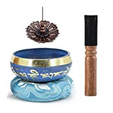 Campana Tibetana, MKNZOME 3.35'' Ciotola Tibetana fatta a mano con Loto Porta incenso Ciotola sonora da meditazione per Terapia del ...
