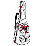 Cartoon Gorilla con occhiali borsa per chitarra impermeabile in tessuto Oxford custodia per chitarra con tracolla regolabile