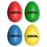 CASCHA Shaker a Uovo, 4 Pezzi per Percussione e Istruzione Musicale, Rosso/Blu/Giallo/Verde