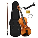 CASCHA - Violino 4/4 per principianti, ragazzi e adulti, violino massiccio con archetto, colofonia, corde di ricambio, supporto per spalla, ...