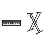 Casio CT-S1BK, Casiotone Piano-Keyboard, Nero & RockJam Xfinity Supporto per tastiera preassemblato a doppio rinforzo con cinghie di bloccaggio