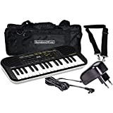 Casio SA-51 Mini Tastiera 32 tasti Nera con borsa e alimentatore per scuola By MusicalStore2005®
