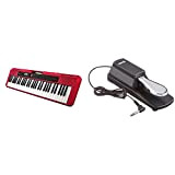 CASIOTONE CT-S200RD, tastiera 61 tasti, rosso & Rockjam Professionale Pedale Sustain per Pianoforti Digitali e Tastiere Elettroniche con Interruttore di ...