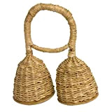 Caxixi - Doppia africana con coperchio in calabash, cestello intrecciato e imbottitura tradizionale, musica del mondo