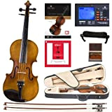 Cecilio cvn-500 Solidwood ebano con violino con filo d' Addario Prelude corde