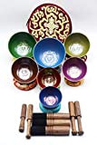 Chakra guarigione meditazione ciotola canto tibetano colore 7 set di ciotole dal Nepal