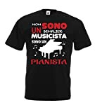 CHEIDEASTORE T-Shirt PIANISTA Musicista Pianoforte Uomo (Nero, Medium)