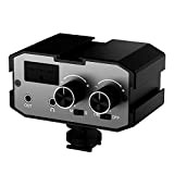 Comica CVM-AX1 Adattatore per mixer audio Universal Dual Channels Amplificatore per microfono Amplificatore audio per porta da 3,5 mm Canon ...