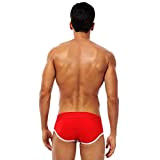 con vita bassa cotone slip comodi intimo uomo traspirante boxer senza elastico, Colore: rosso, XL