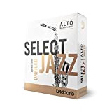 Confezione da 10 ance dure con taglio americano Rico Select Jazz per sassofono contralto, durezza 3