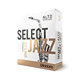 Confezione da 10 ance medie con taglio americano Rico Select Jazz per sassofono contralto, durezza 3