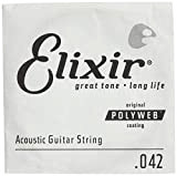 Corda singola per chitarra acustica bronzo 80/20 Elixir® Strings con rivestimento POLYWEB® (.042)
