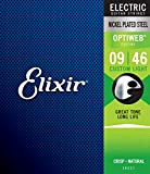 Corde per chitarra elettrica Elixir® Strings con rivestimento OPTIWEB®, Custom Light (.009-.046)