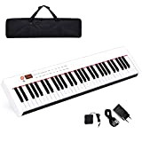 COSTWAY Electric Keyboard Piano 61 Tasti Pesati, Pianoforte Digitale con Borsa Custodia, 128 Ritmi, 128 Toni, MIDI e Bluetooth, per ...