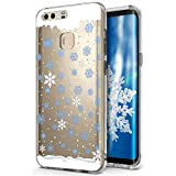 Cover Huawei P9 Plus,Custodia Huawei P9 Plus,Crystal Clear TPU con Cervi di fiocco di neve di natale bianco Xmas Christm ...