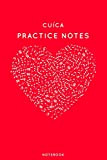 Cuíca Practice Notes: Red Heart Shaped Musical Notes Dancing Notebook for Serious Dance Lovers - 6"x9" 100 Pages Journal