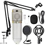 CXD Kit Microfono Professionale Sospensione BM 800, Ad Alto Rendimento E Basso Rumore di Fondo Studio Live Streaming Broadcasting Registrazione ...