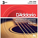 D'Addario A-Guit. Strings EJ17-3D 13-56 Phosphor Bronze, 3 Sets - Corde per chitarra acustica