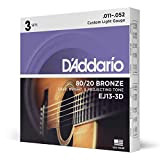 D'Addario Corde Chitarra Acustica | Corde per Chitarra Acustica | Corde Acustica | EJ13-3D - Corde in bronzo 80/20 per ...