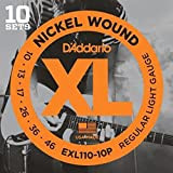 D'Addario E-Guit.String EXL110-10P 10-46 Nickel Wound 10 Sets - Spessore 10